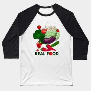 Real Food Organic Baseball T-Shirt